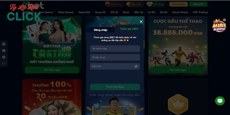 Đăng ký tài khoản, trải nghiệm thể thao cực đã tại Zbet